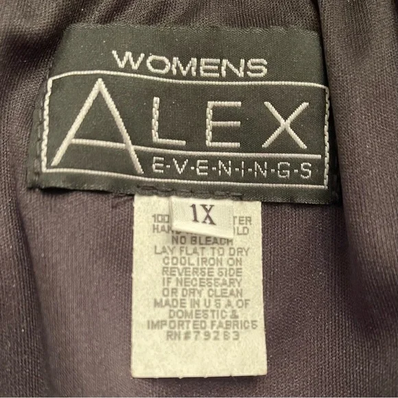 ALex Evening Black Chiffon Maxi Skirt with Handkerchief Hemline Women’s Size 1X - Picture 4 of 9